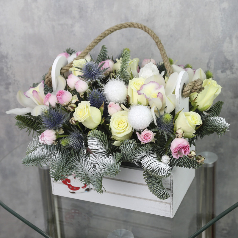 Ящик с цветами «Снежная карусель», стандартный