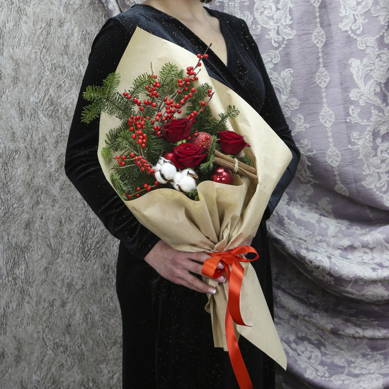 Зимний букет «Огни рождества», стандартный