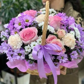 Зефирная корзина цветов