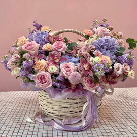 Премиум Корзина с цветами «Мечты о Рае» вихрь цвета и экзотики