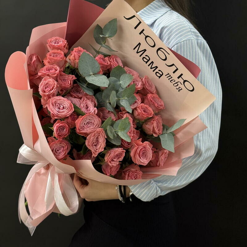 Букет для любимой мамы в розовом , букет для любимой мамы в розовом 