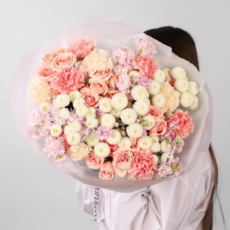 Премиальный круглый авторский букет, премиум