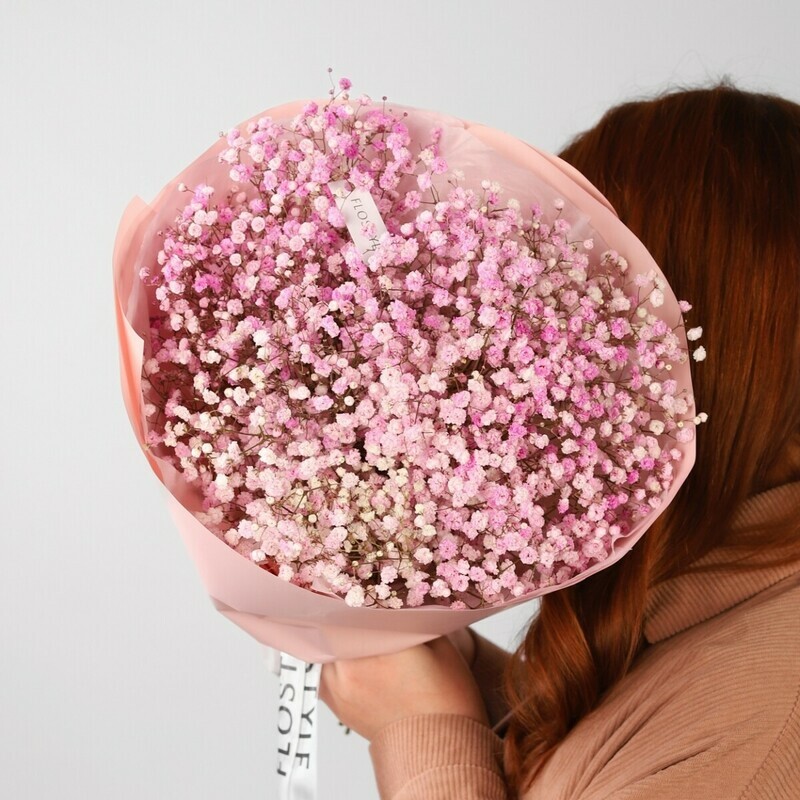 Buket iz 5 rozovih gipsofil, buket iz 5 rozovih gipsofil