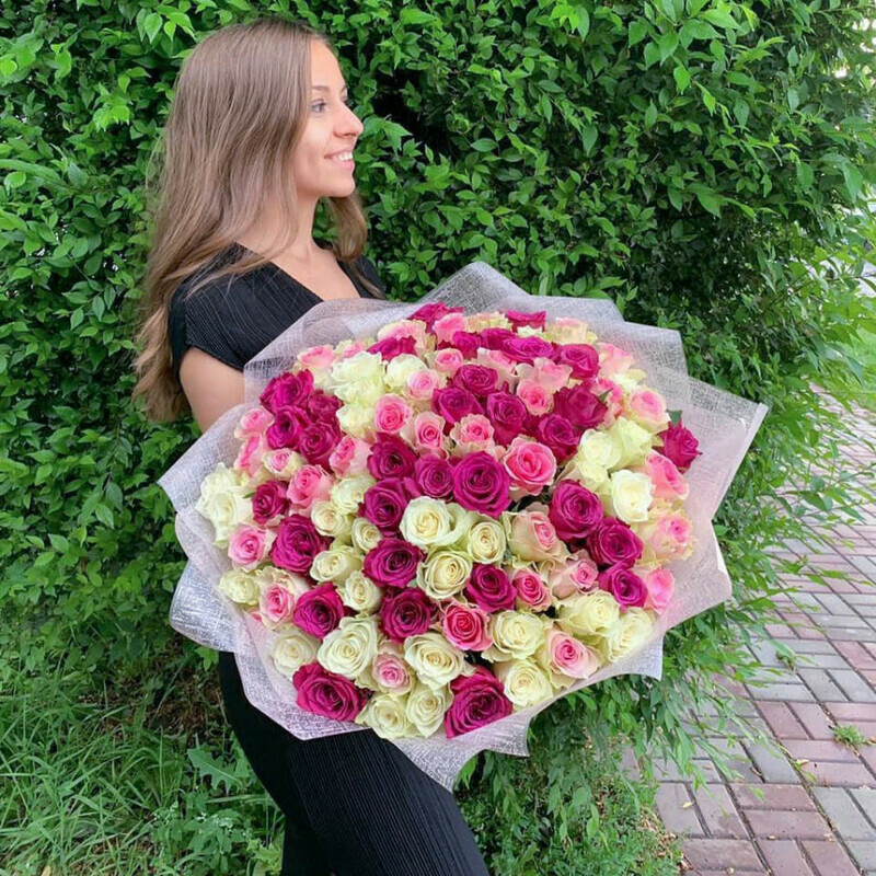 101 roses Kenya mix, standart