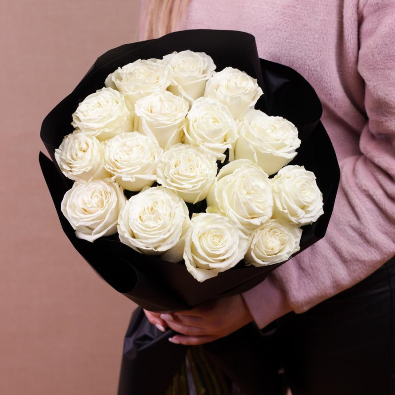 Букет роз белых "Рафаэлло", стандартный