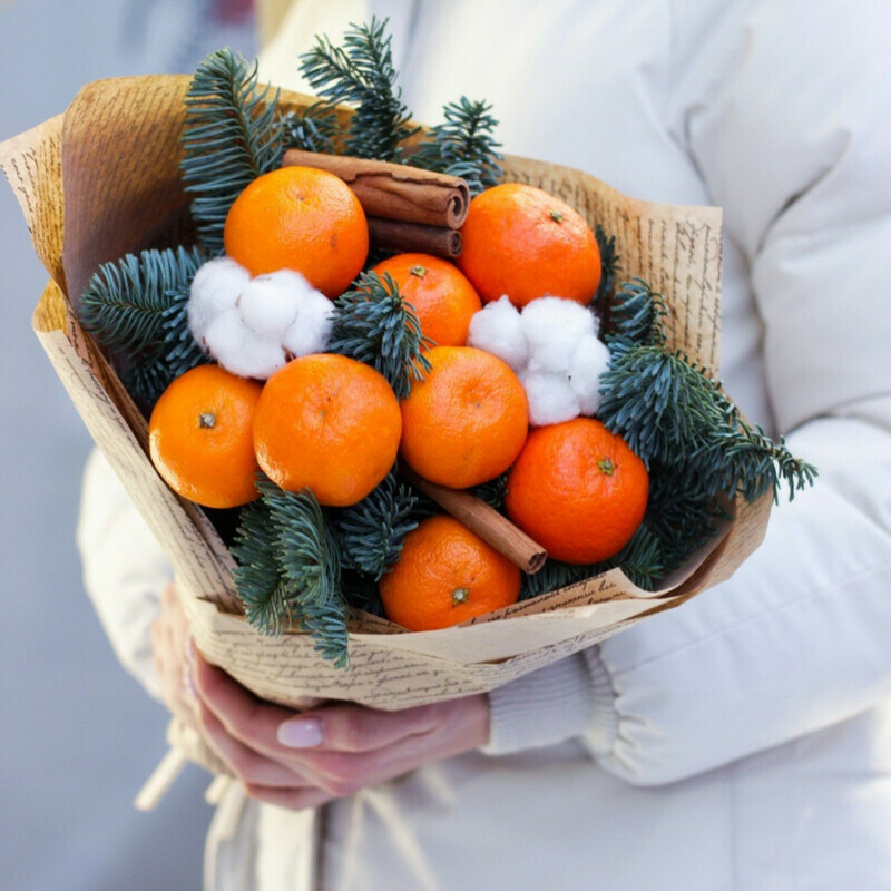 Букет с мандаринами, стандартный