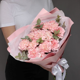 13 Pink Carnations with Eucalyptus Cherish