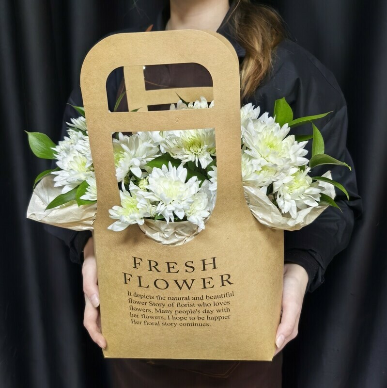 Хризантема кустовая в сумочке (код 423), стандартный