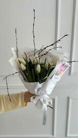 Белоснежный букет тюльпанов FT1765