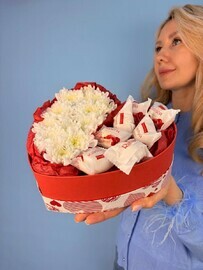 Сердечко с хризантемой 