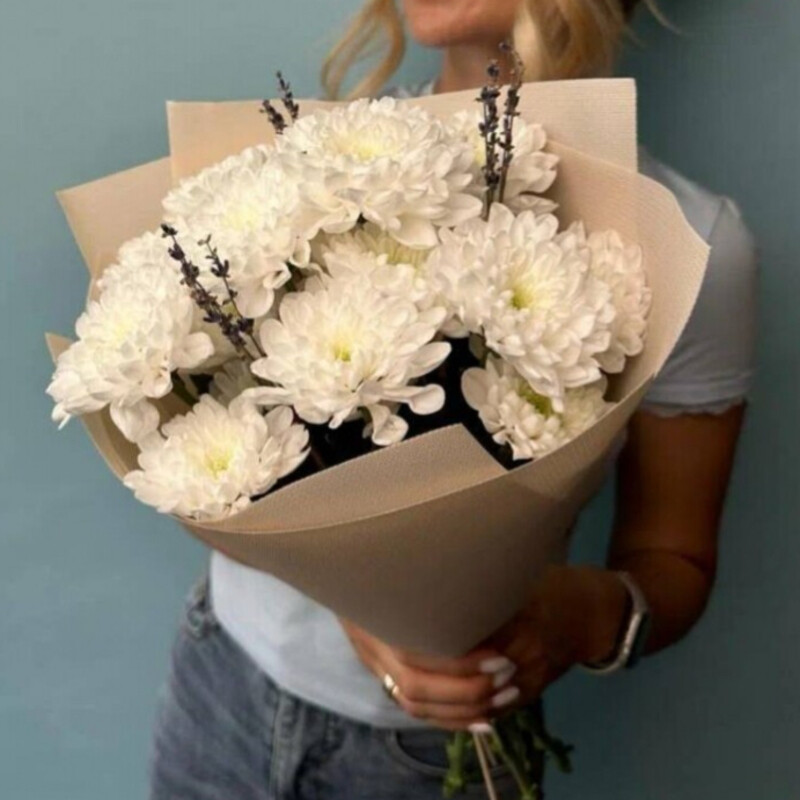  Букет "Лаванда и Хризантемы", стандартный