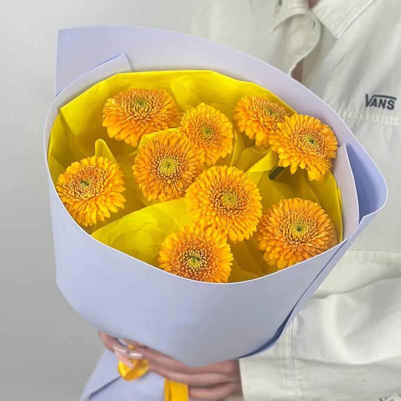 Букет из жёлтых гермини, 9 гермини