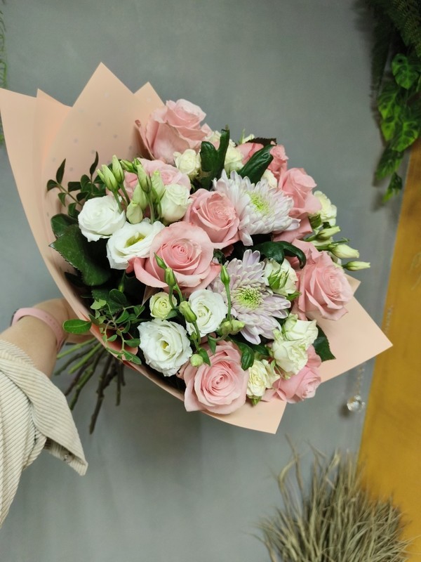 Buket rozovij flamingo, premium