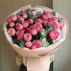 Монобукет из кустовых роз Сильва Пинк