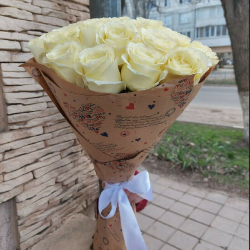 Белые розы, 21 белая роза