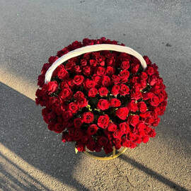 201 роза в корзине 
