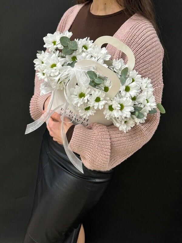 TCveti v sumochke s hrizantemoj romashka, standart