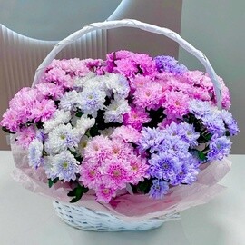 Воздушная корзинка из Кустовых Хризантем 