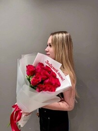 Букет из 11 красных роз 50 см