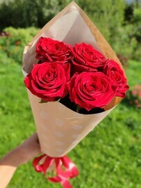 Buket iz 5 krasnih roz