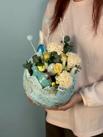 The Easter planter is blue