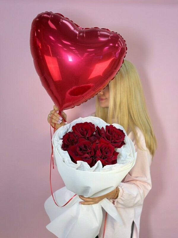 Букет и Шар для Любимой, стандартный