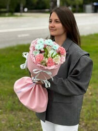 Микс букет с диантусами 