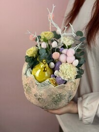 Кашпо на пасху розовое