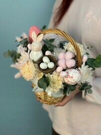 Korzinka na pashu rozovaya