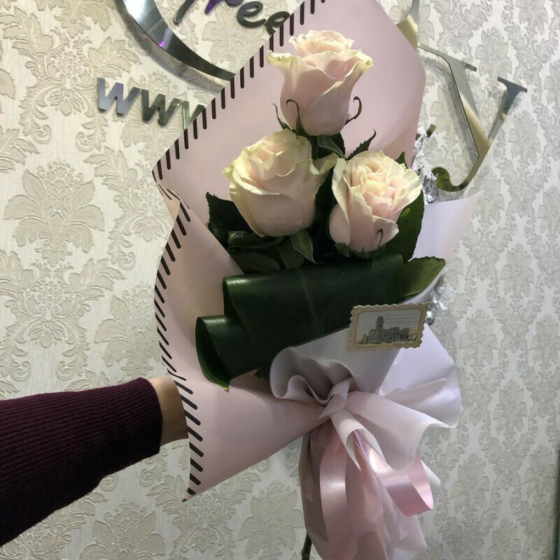 Зимнее утро, розовые розы