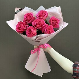 Букет из 7 розовых роз 62