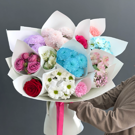 Букет из роз и хризантем 424