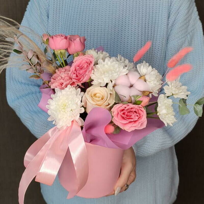 Цветы в сумочке "Хорошего дня", стандартный