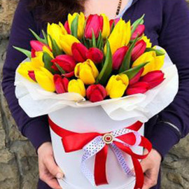 Tulips in a box "Holiday mood!"