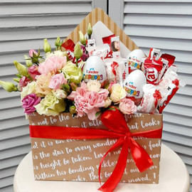 Цветы и сладости "Письмо с сюрпризом !"