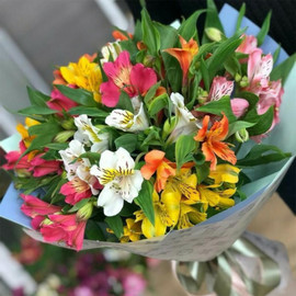 Букет из 11 альстромерий "Радужное настроение"