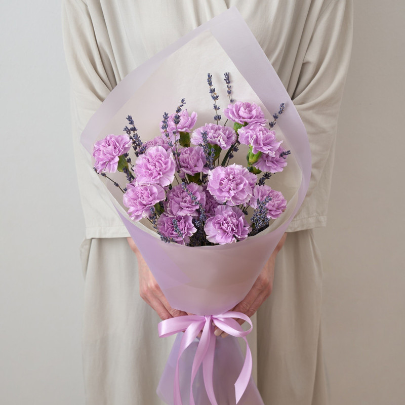 Bouquet of dianthus and lavender "Originally from Provence", standart