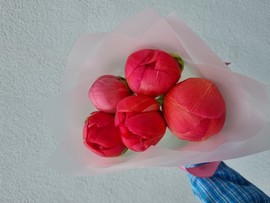 Букет из 5 карроловых пионов