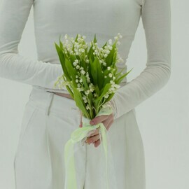Букет невесты из белоснежных ландышей Майя
