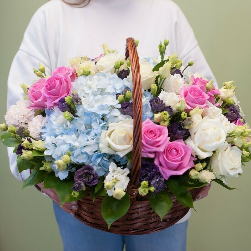  Корзина с цветами "Палитра вкуса", стандартный