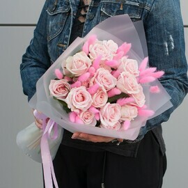 Букет цветов "Розовый десерт"