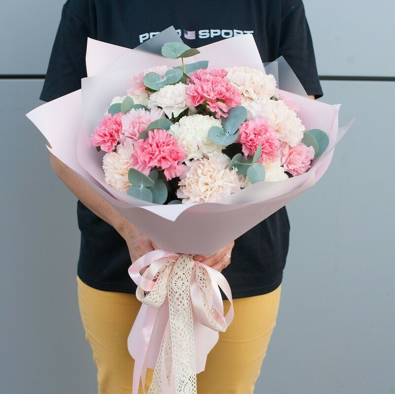 Букет из гвоздик "Сладкие моти", стандартный