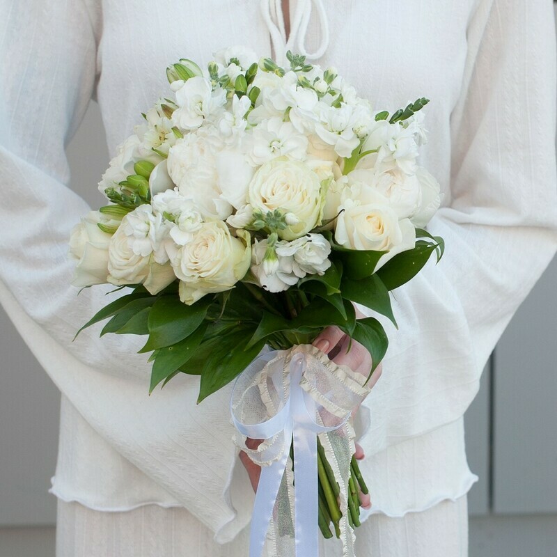 Букет невесты "Анжелина" (с бутоньеркой), стандартный