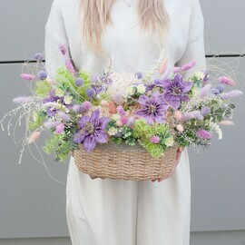 Интерьерная композиция из сухоцветов и искуственных цветов "Севилья"