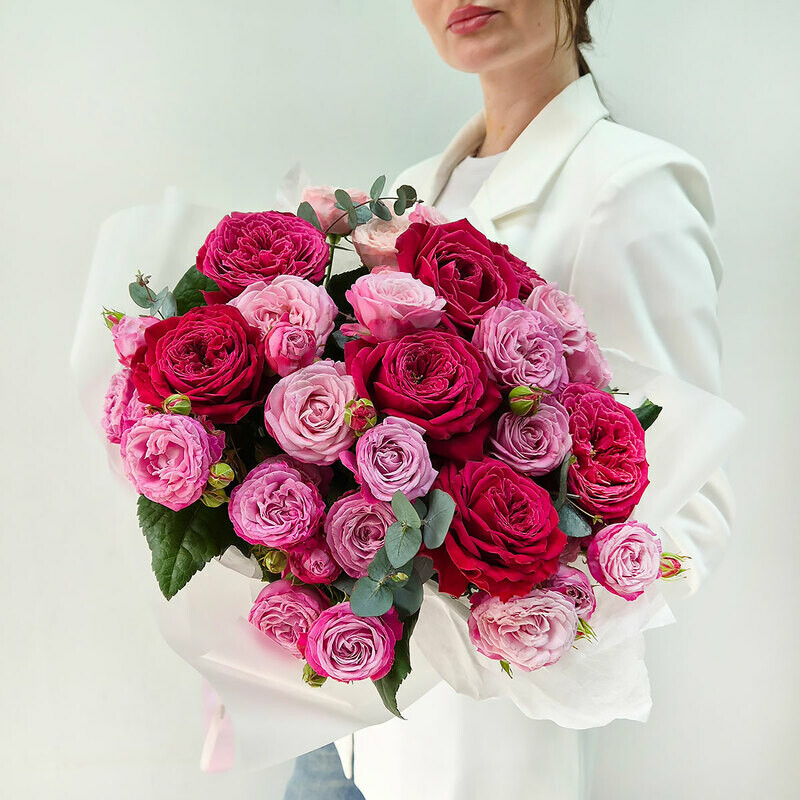 Букет пионовидных роз "Вкус пряности", стандартный