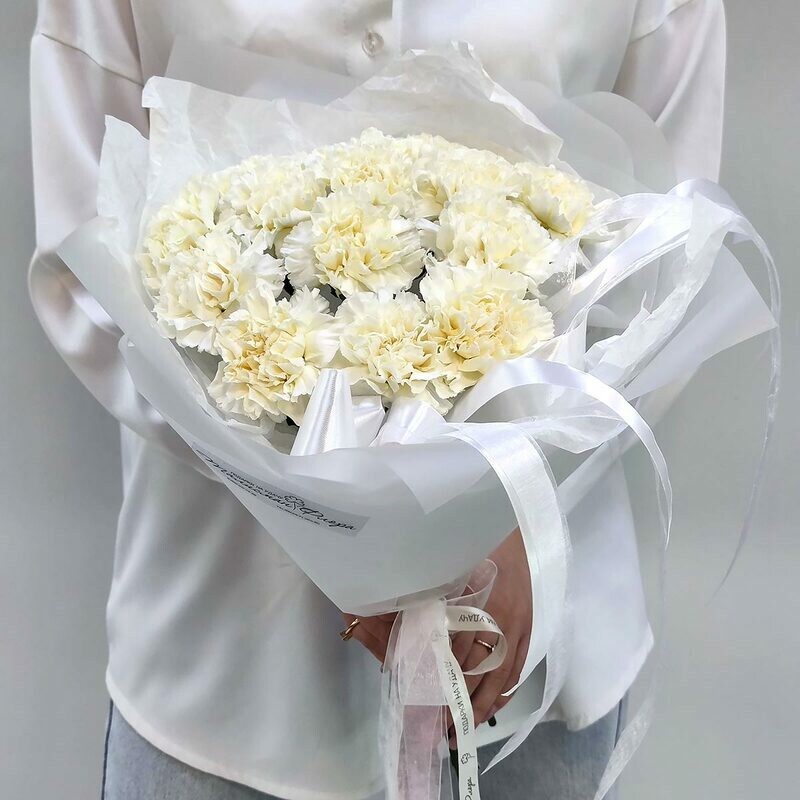 Букет белых диантусов Благодать, стандартный