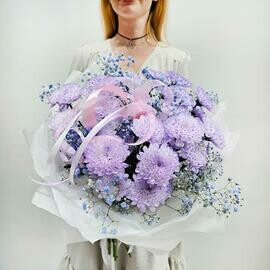 Букет из хризантем Лавандовая дымка