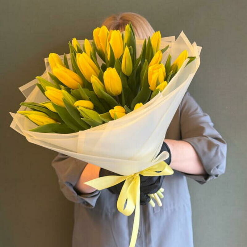 25 желтых тюльпанов, стандартный
