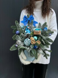 Новогодняя композиция Синий иней