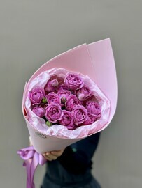 Кустовые Розы Мисти Баблс в стильном кульке